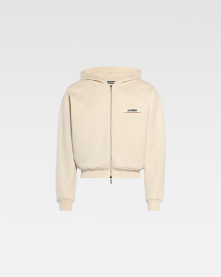 The Gros Grain Beige zipped hoodie