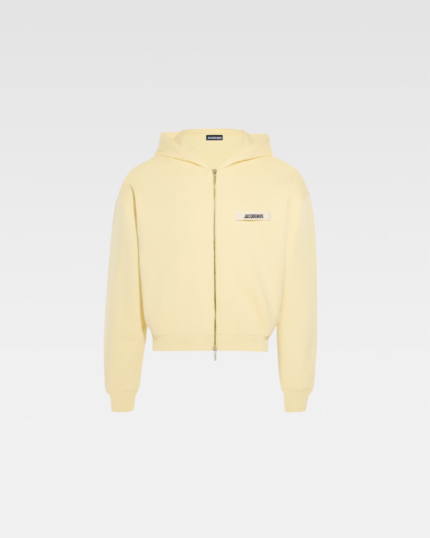 The Gros Grain Light Yellow zipped hoodie