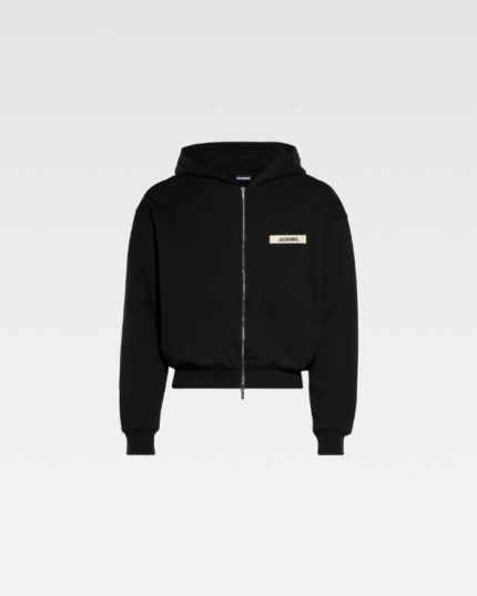 The Gros Grain Black zipped hoodie