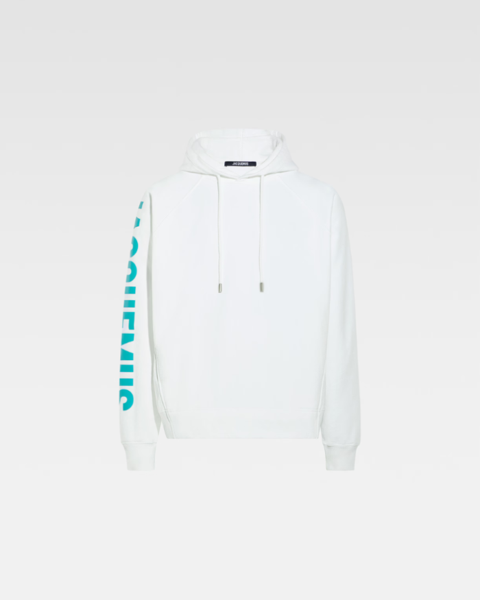 The Typo hoodie Logo sleeve hoodie white