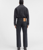 Straight leg jeans.
