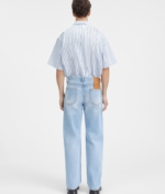 Straight leg jeans.